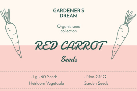 Red Carrot Seeds Offer Label Design Template