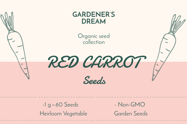 Ontwerpsjabloon van Label van Red Carrot Seeds Offer