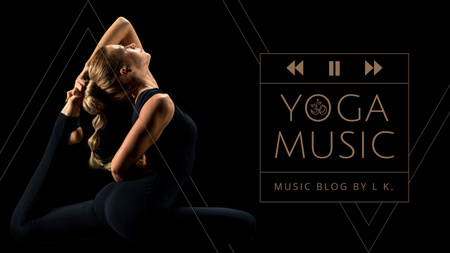Yoga Music Playlist with Young Woman Youtube Πρότυπο σχεδίασης