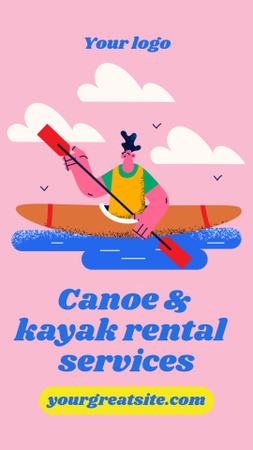 Serviços de aluguel de canoas e caiaques TikTok Video Modelo de Design