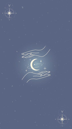 Designvorlage Cool Moonlight Illustrations für Instagram Highlight Cover