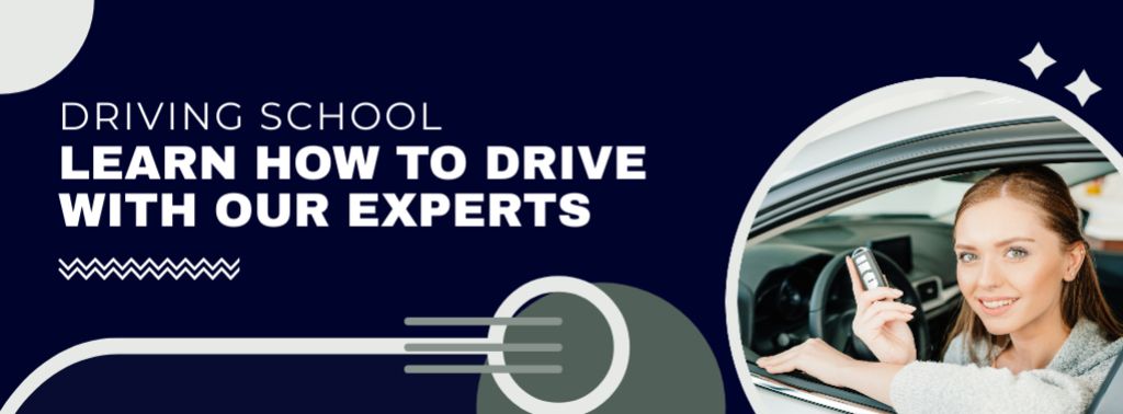 Platilla de diseño Amazing Driving School Classes With Experts Offer Facebook cover