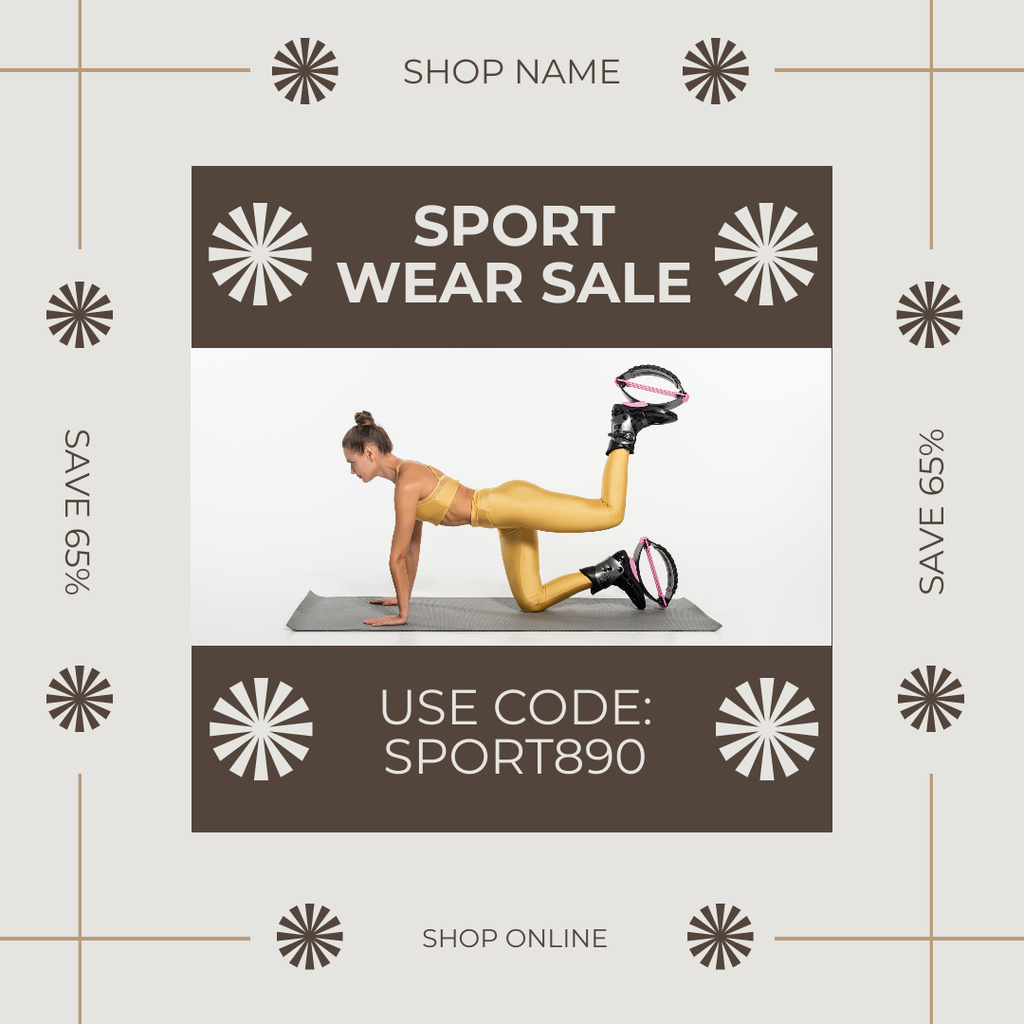 Designvorlage Promo of Sport Wear Sale für Instagram