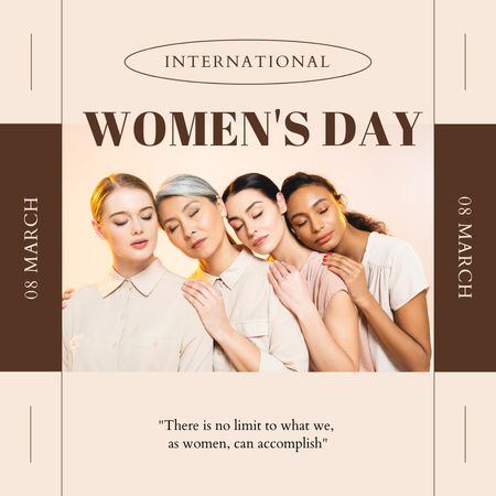 Designvorlage Women's Day with Beautiful Multiracial Women für Instagram