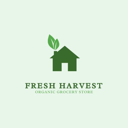 Organic Grocery Store Ad Logo Design Template