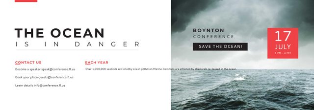 Ecology Conference Invitation Stormy Sea Waves Tumblr tervezősablon