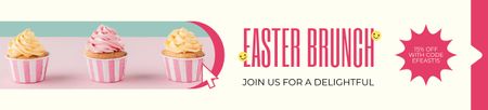 Platilla de diseño Easter Brunch Promo with Cute Cupcakes Ebay Store Billboard