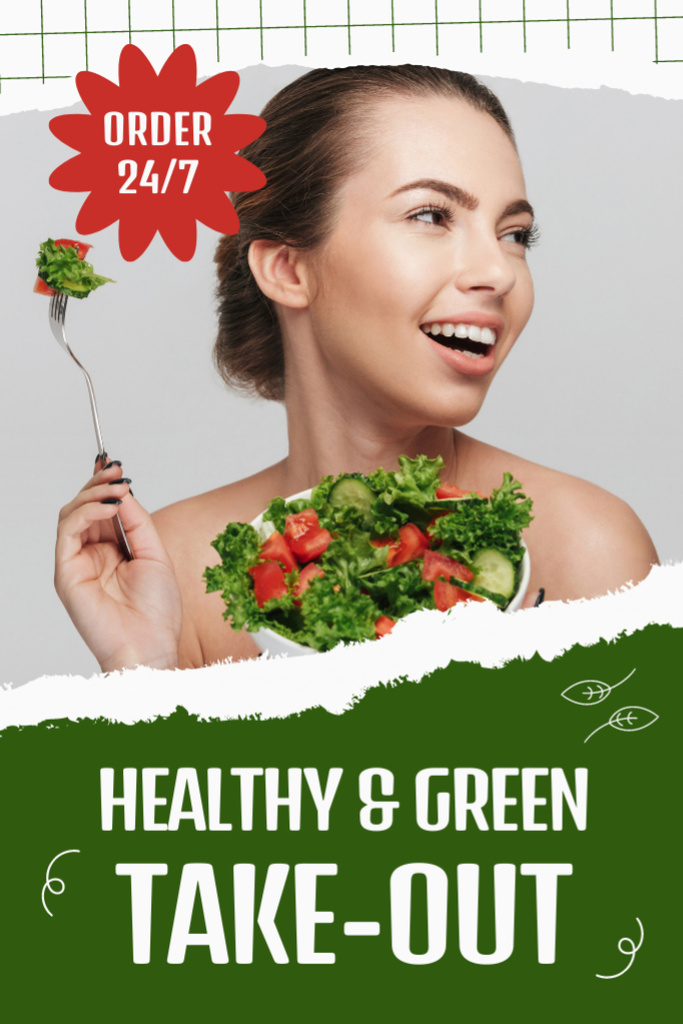 Template di design Offer of Healthy and Green Food Order Tumblr