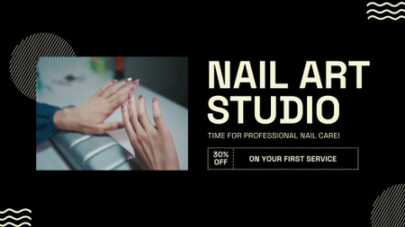 Plantilla de diseño de Estudio de arte de uñas con cuidado y descuento Full HD video 