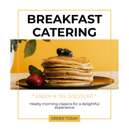 Services of Breakfast Catering with Yummy Pancakes Instagram Design Template