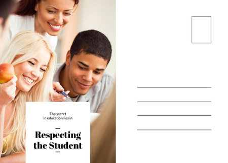 Template di design Citazione ispiratrice sull'educazione e sul rispetto Postcard 5x7in