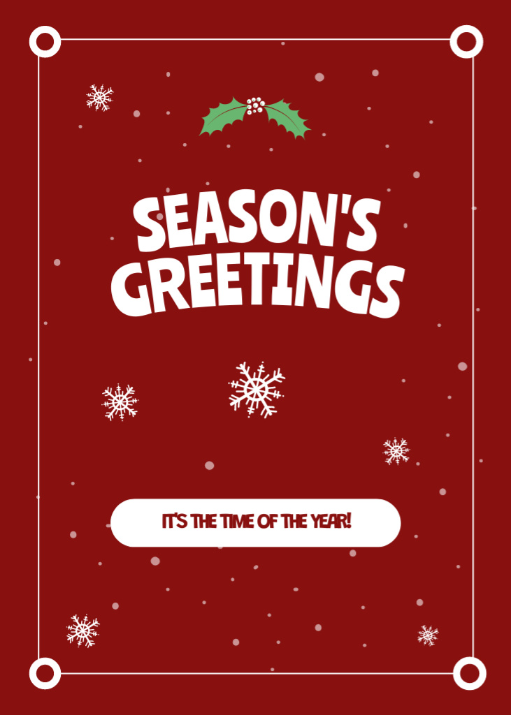 Graceful Christmas and Happy New Year Cheers with Decor Postcard 5x7in Vertical Design Template
