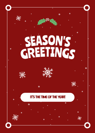 Graceful Christmas and Happy New Year Cheers with Decor Postcard 5x7in Vertical Design Template