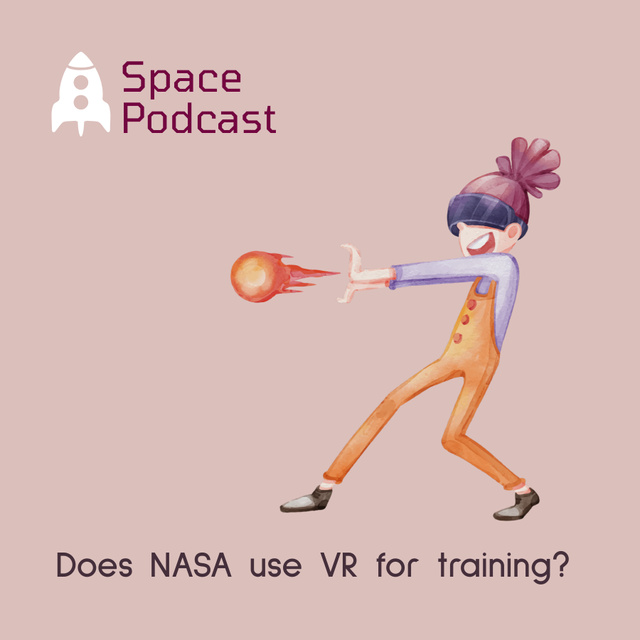 Plantilla de diseño de Podcast Episode about Space Podcast Cover 