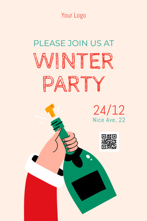 Designvorlage Winter Party Announcement für Invitation 6x9in