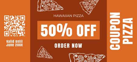 Pizza Order Discount Offer Coupon 3.75x8.25in Design Template