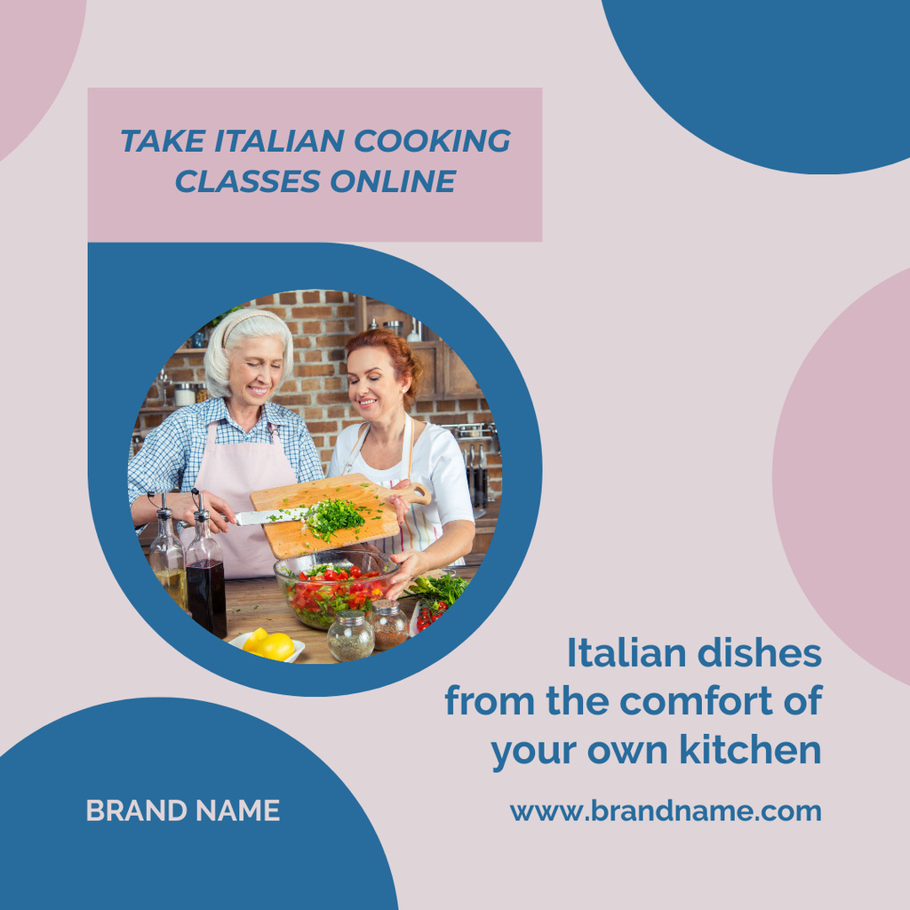 Modèle de visuel Online Italian Cooking Classes  - Instagram