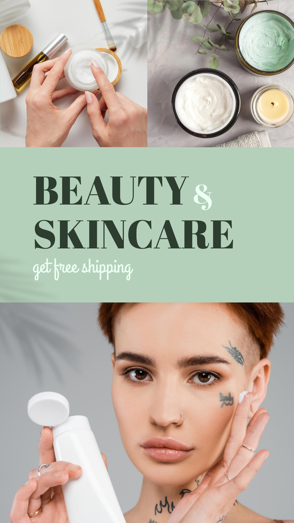 Designvorlage Beauty Skincare Ad für Instagram Story