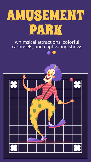 Template di design Clown Juggling Performance In Amusement Park Instagram Video Story