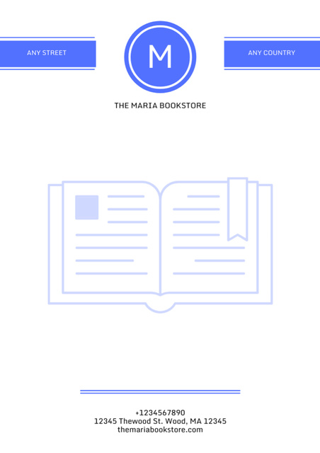 Bookstore Ad with Icon of Book Letterhead – шаблон для дизайну