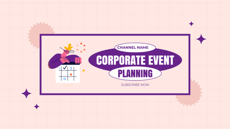 Plantilla de diseño de Servicios de Planificación de Eventos Corporativos con Agenda Youtube 