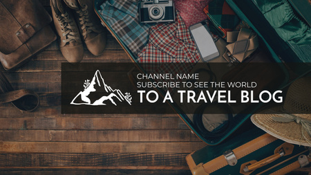 Designvorlage Travel Blog Promotion für Youtube