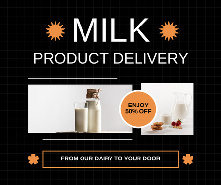 Milk Product Delivery Facebook Design Template