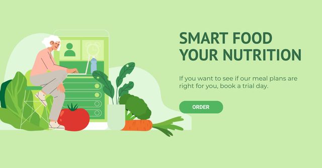 Ration Planning of Smart Nutrition Offer Facebook AD Šablona návrhu