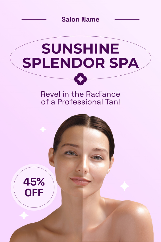 Discount on Spa Treatments at Tanning Salon Pinterest Šablona návrhu