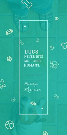 Ontwerpsjabloon van Graphic van Dogs Quote with cute Puppy