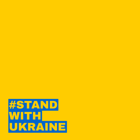 Stand with Ukraine Phrase in National Flag Colors Instagram tervezősablon
