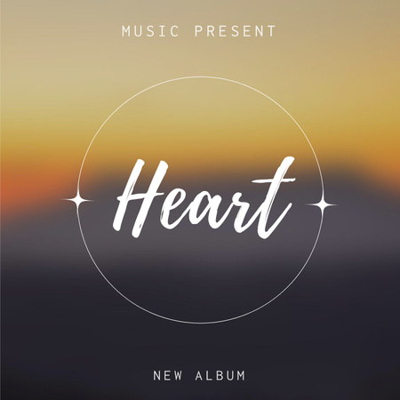 Ontwerpsjabloon van Album Cover van Heart New Album Cover