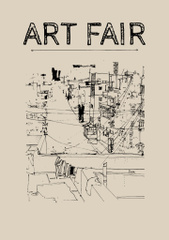 Fine Art Fair Announcement with Simple Town Sketch