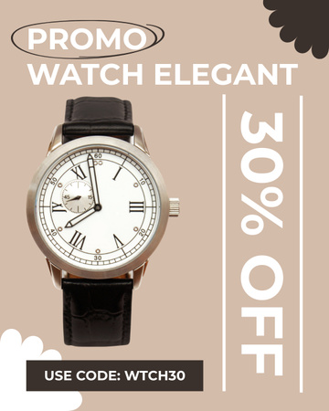 Plantilla de diseño de Promoción de venta de relojes elegantes Instagram Post Vertical 