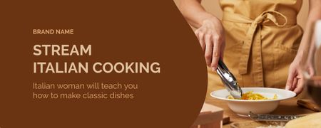 Ontwerpsjabloon van Twitch Profile Banner van stream Italian cooking