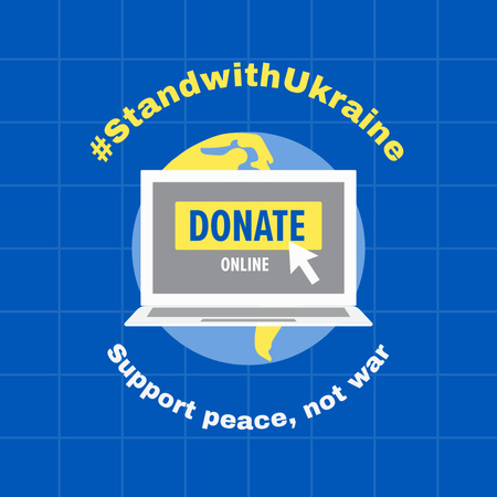 Stay with Ukraine and Donate Instagram Design Template