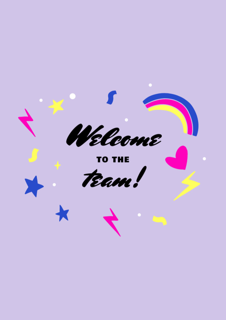 Welcome to a Team Greeting Postcard A5 Vertical Design Template