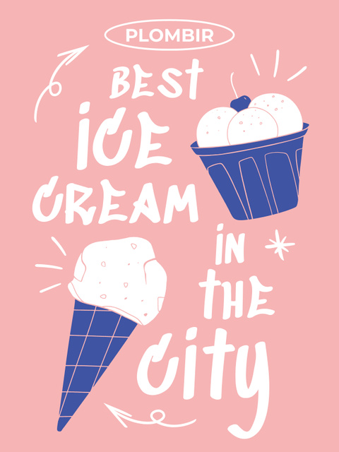 Illustration of Yummy Ice Cream Poster US – шаблон для дизайна