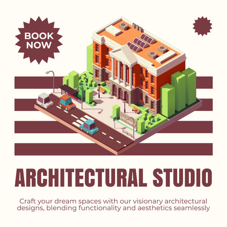 Plantilla de diseño de Diseños y servicios arquitectónicos avanzados con descuento disponible Animated Post 