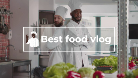 Keittiömestarit keittiössä ruoan kanssa YouTube intro Design Template