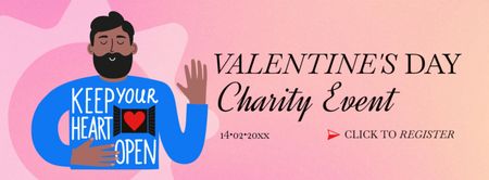 Template di design Informazioni sull'evento di beneficenza di San Valentino Facebook cover