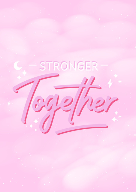Platilla de diseño Inspirational Phrase with Pink Pattern Poster