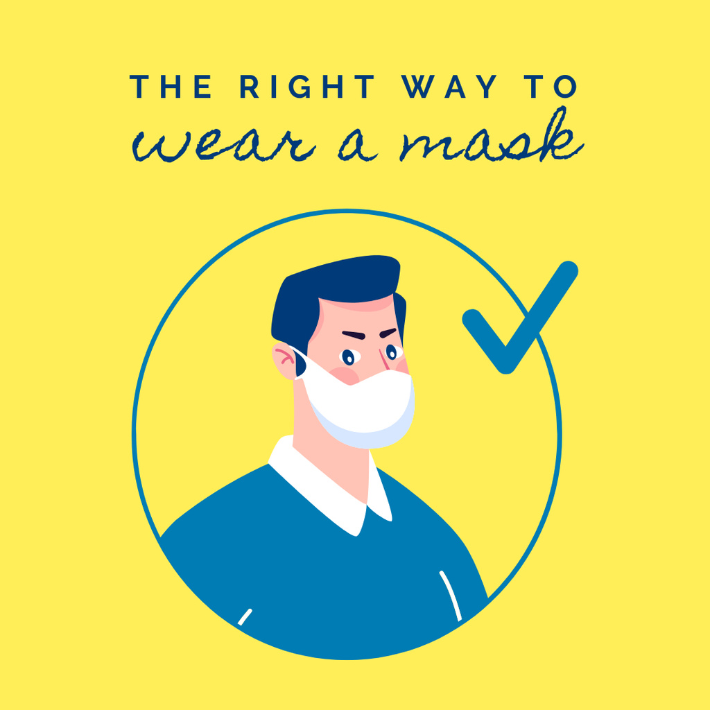 Plantilla de diseño de Man wearing Medical Mask Instagram 