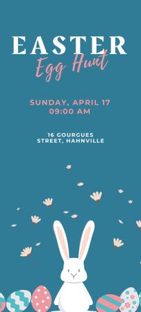 Easter Egg Hunt with Bunny Invitation 9.5x21cm Design Template