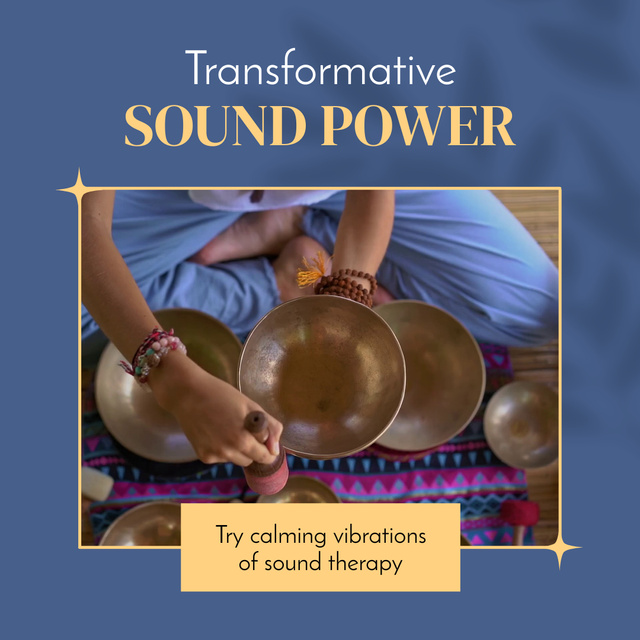 Transformative Sound Therapy Sessions Offer Animated Post Modelo de Design