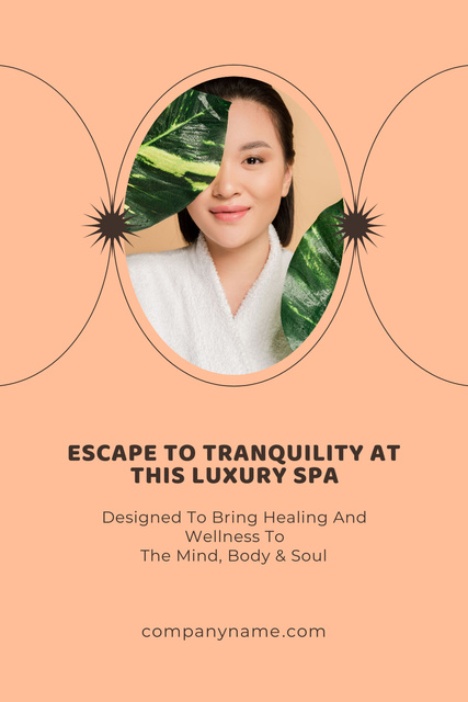 Relaxing Spa Services With Description Promotion Pinterestデザインテンプレート