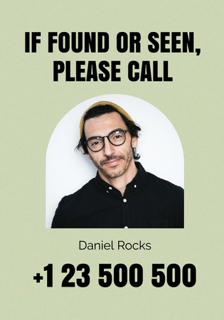 Announcement of Missing Person Poster 28x40in Design Template