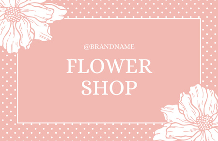 Flower Shop Loyalty Program on Pink Business Card 85x55mm tervezősablon