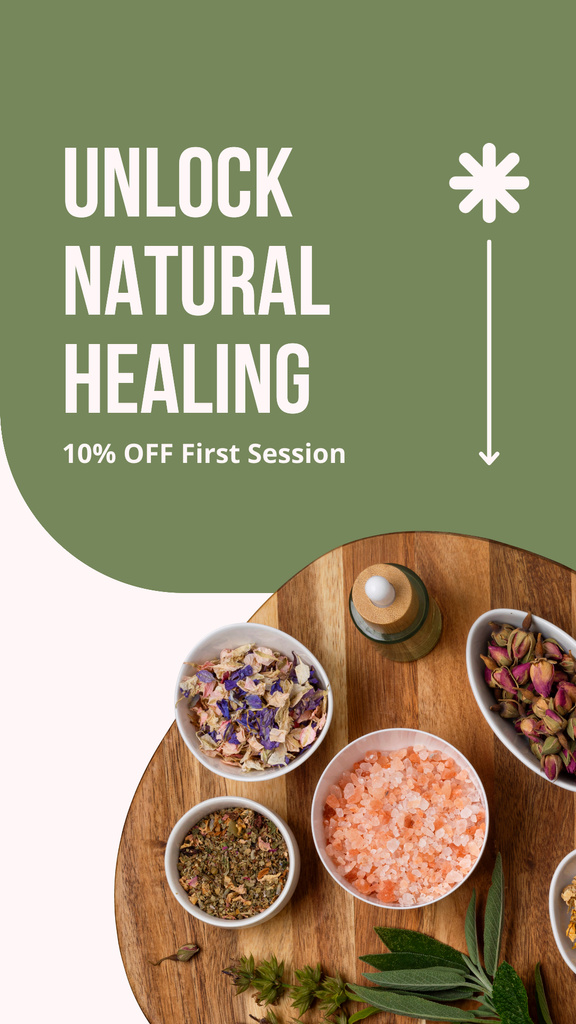 Discounted First Session Of Natural Healing Instagram Story Modelo de Design