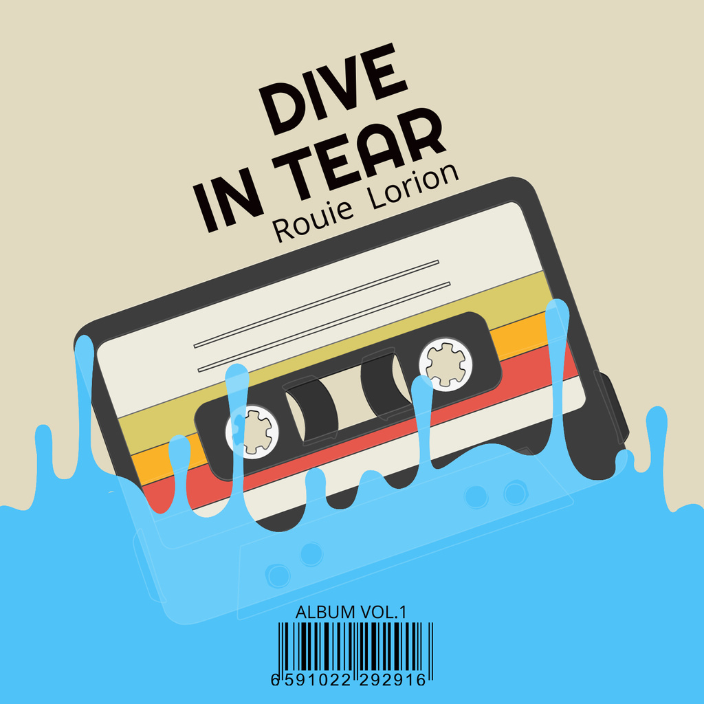 Album Cover with Name Dive In Tears Album Cover Design Template